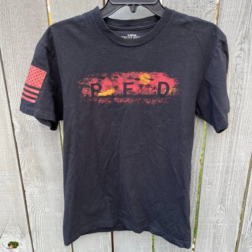 Red Club Grunt Style S/S Shirt Adult Women's L Black US 1776 This We'll Defend